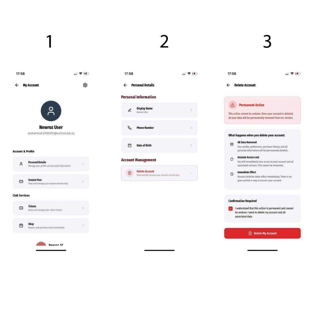 Delete account process — step by step guide
